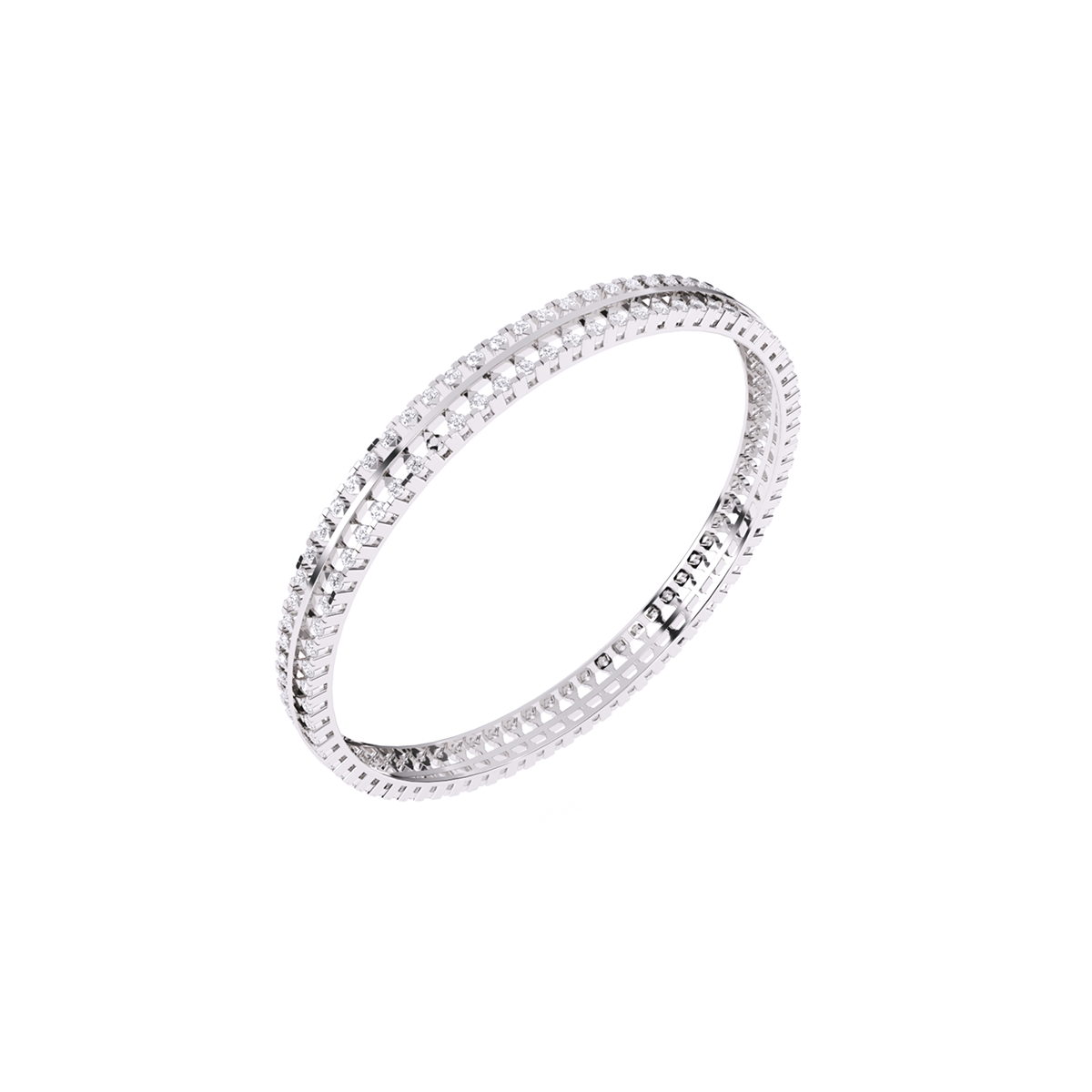 Round Single Line Lab grown Diamond Bangle